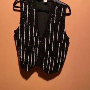 Pearl and sequin vest